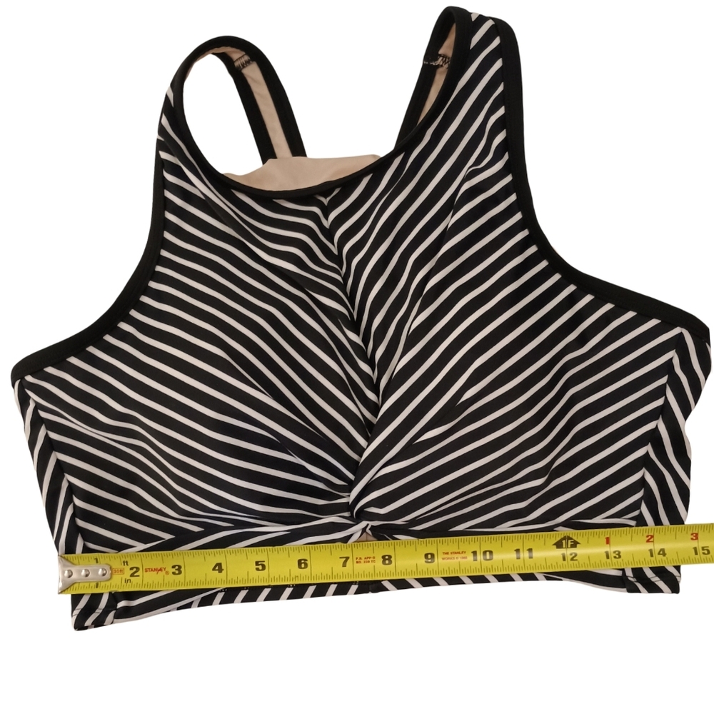 Kona Sol Striped Twist Front Swim Top Size XL - Picture 3 of 5